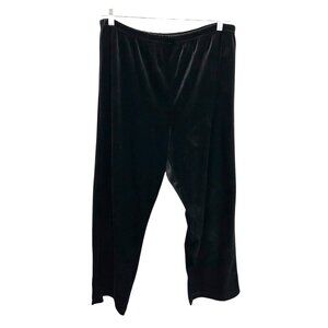 Coldwater Creek Womens Black Velour Pull On Elastic Waist Pants Sz 1X